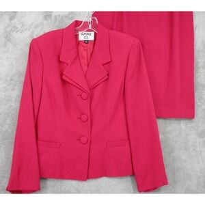 Kasper ASL Skirt Suit 12 Petite Blazer Career Office Corporate Lightweight Pink